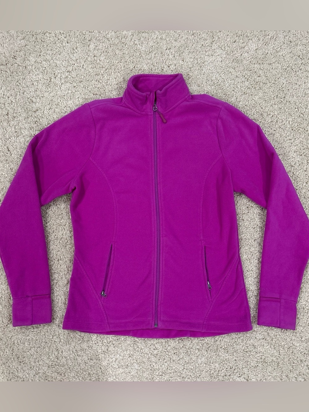 Champion C9 Women’s Full Zip Pink Fleece Jacket Pockets Thumb Holes Sz Medium